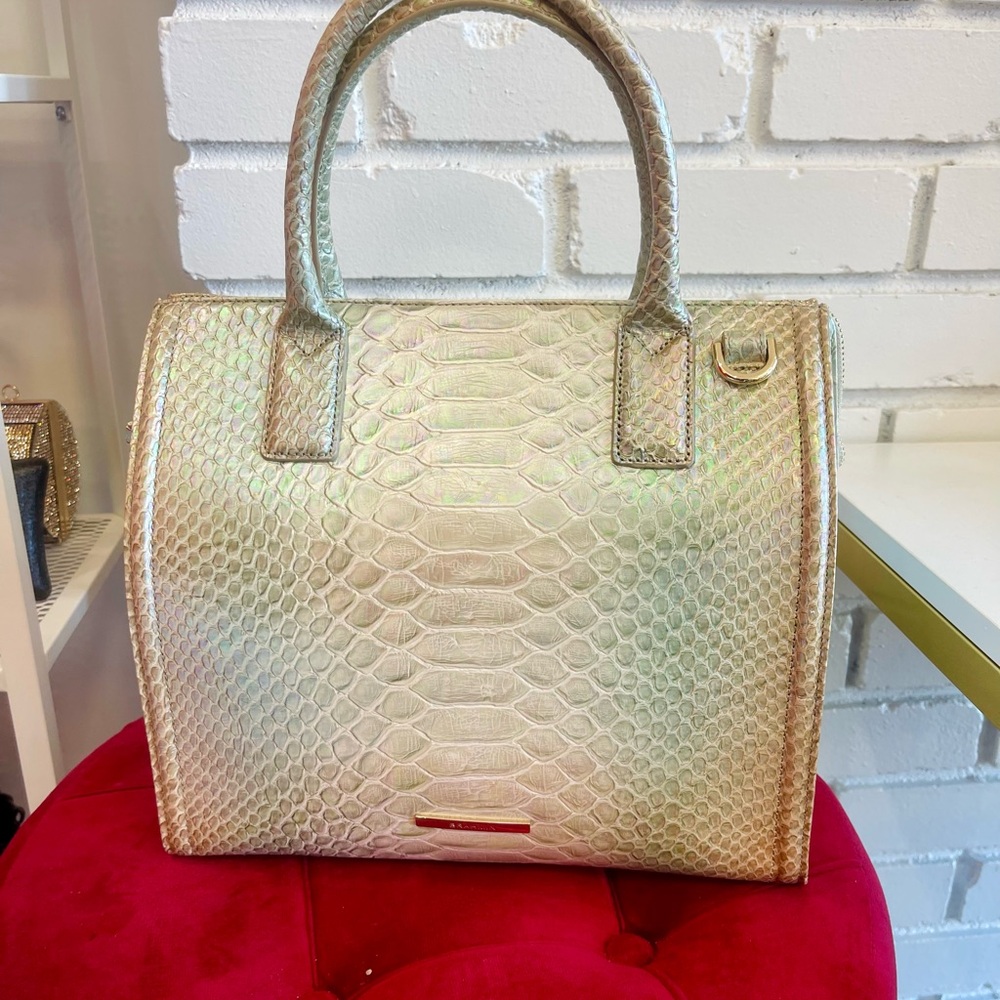 Brahmin Iridescent Gold Satchel